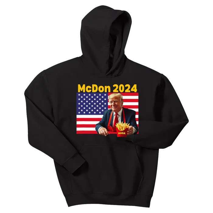 Mcdon 2024 Funny Donald Trump French Fry Cooking Fries Kids Hoodie