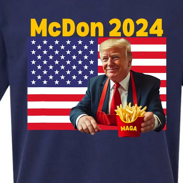 Mcdon 2024 Funny Donald Trump French Fry Cooking Fries Sueded Cloud Jersey T-Shirt