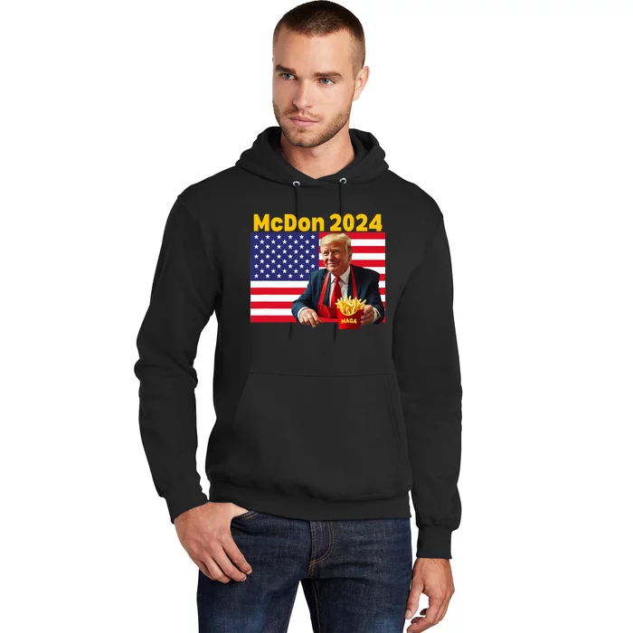 Mcdon 2024 Funny Donald Trump Cooking Fries Hoodie