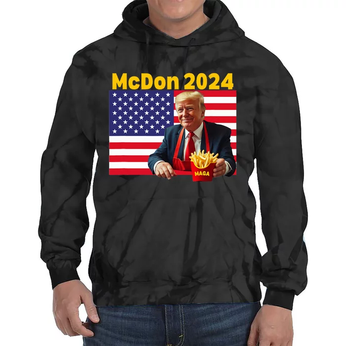 Mcdon 2024 Funny Donald Trump Cooking Fries Tie Dye Hoodie