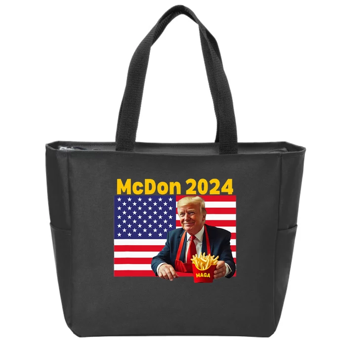 Mcdon 2024 Funny Donald Trump Cooking Fries Zip Tote Bag