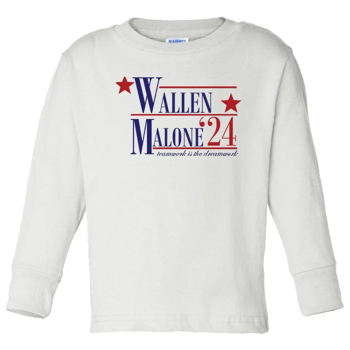 Malone 2024 For President Funny 24 Election Toddler Long Sleeve Shirt