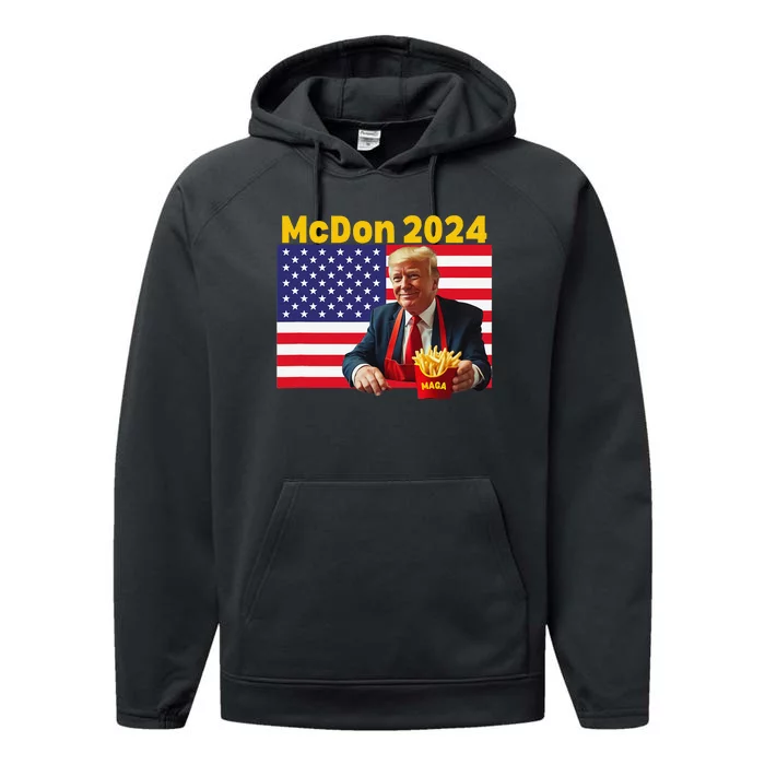 Mcdon 2024 Funny Donald Trump French Fry Cooking Fries Gift Performance Fleece Hoodie