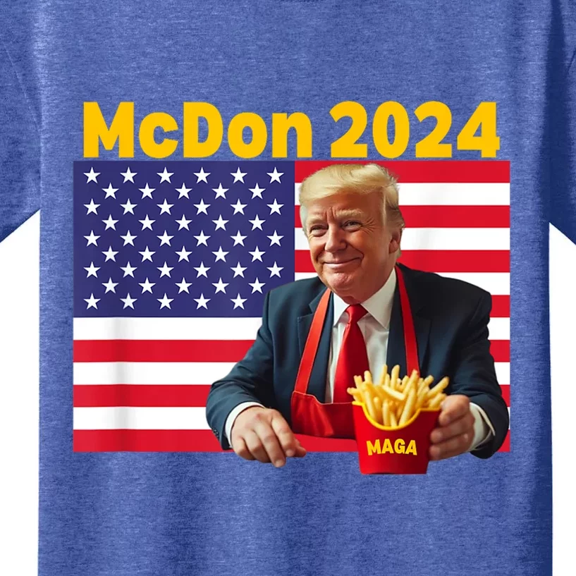 Mcdon 2024 Funny Donald Trump French Fry Cooking Fries Kids T-Shirt