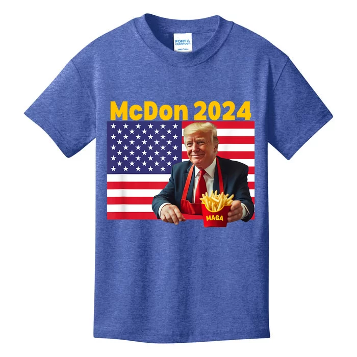 Mcdon 2024 Funny Donald Trump French Fry Cooking Fries Kids T-Shirt