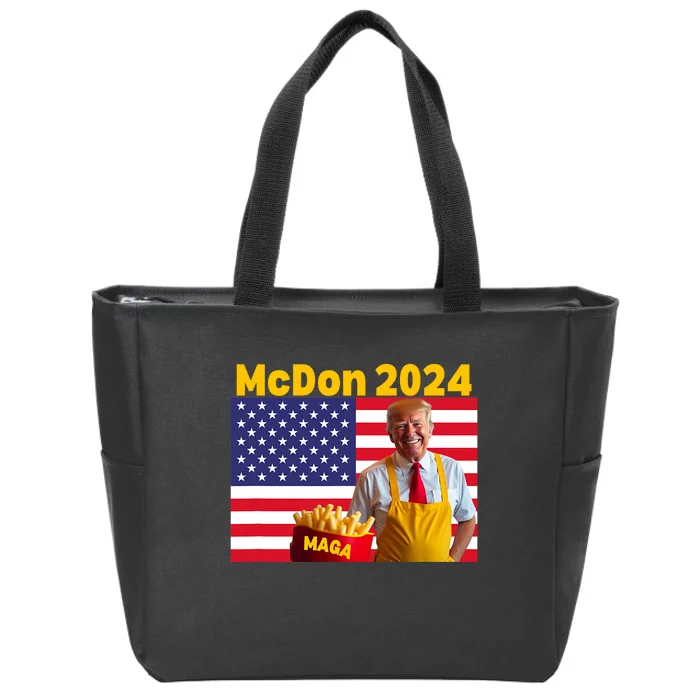 Mcdon 2024 Funny Donald Trump French Fry Cooking Fries Zip Tote Bag