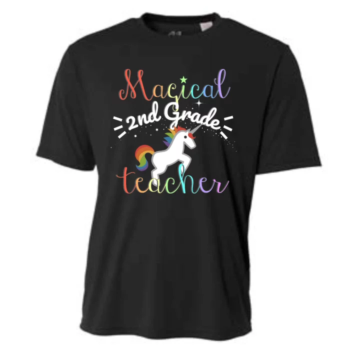 Magical 2Nd Grade Teacher Rainbow Unicorn Second Grade Gift Cooling Performance Crew T-Shirt