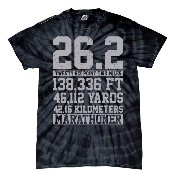 Marathon 26.2 Miles Running Runner Gift Tie-Dye T-Shirt