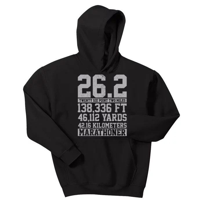 Marathon 26.2 Miles Running Runner Gift Kids Hoodie