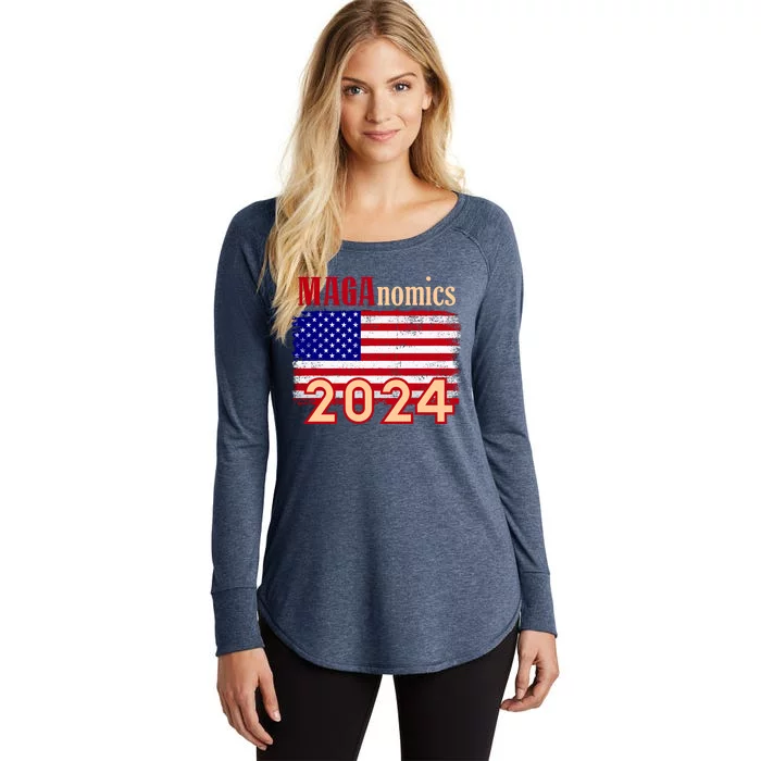 Maganomics 2024 Women's Perfect Tri Tunic Long Sleeve Shirt