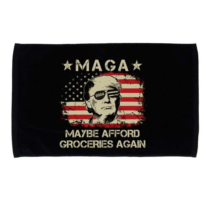 Maga 2024 Maybe Afford Groceries Again Retro Trump 2024 Microfiber Hand Towel