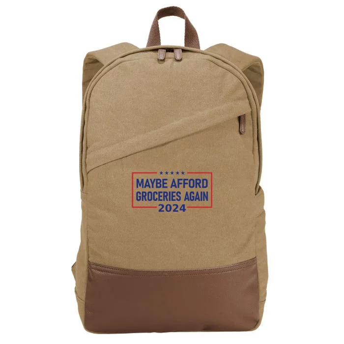 Maga 2024 Maybe Afford Groceries Again Retro Trump 2024 Cotton Canvas Backpack