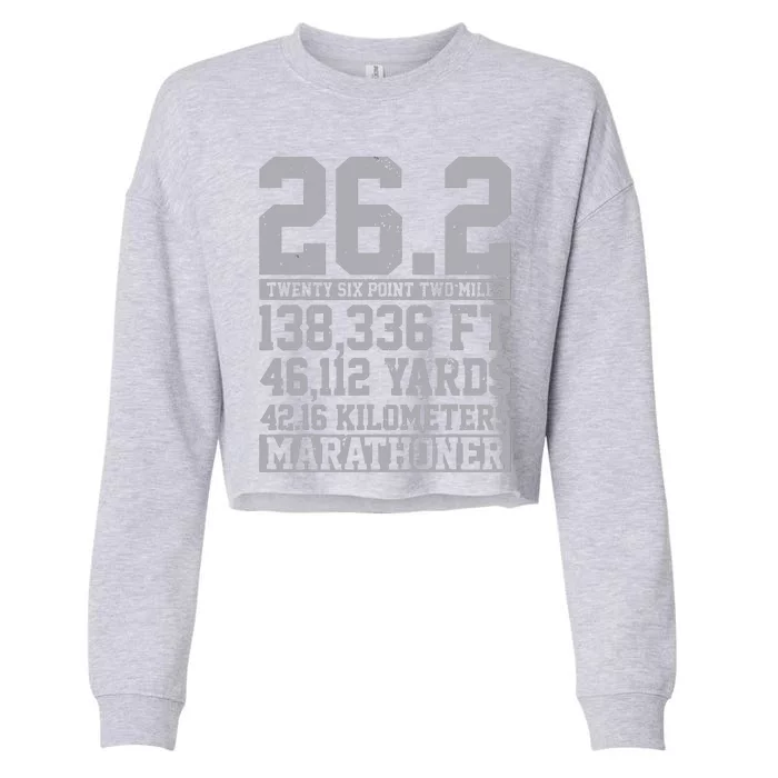 Marathon 262 Miles Running Runner Gift Cropped Pullover Crew