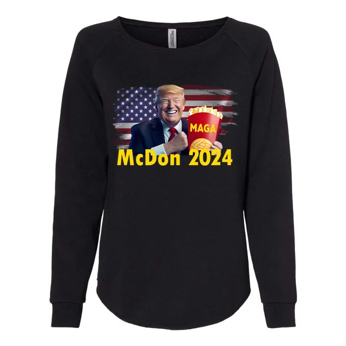 Mcdon 2024 Maga Donald Trump Fast Food French Fries Womens California Wash Sweatshirt