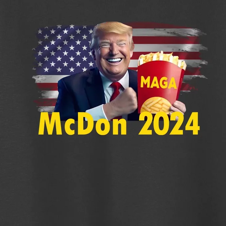 Mcdon 2024 Maga Donald Trump Fast Food French Fries Toddler T-Shirt