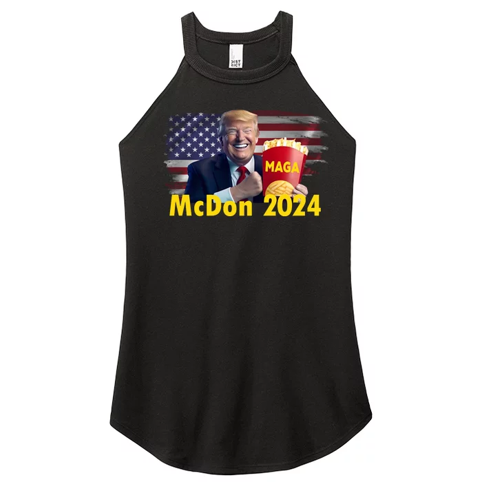 Mcdon 2024 Maga Donald Trump Fast Food French Fries Women’s Perfect Tri Rocker Tank