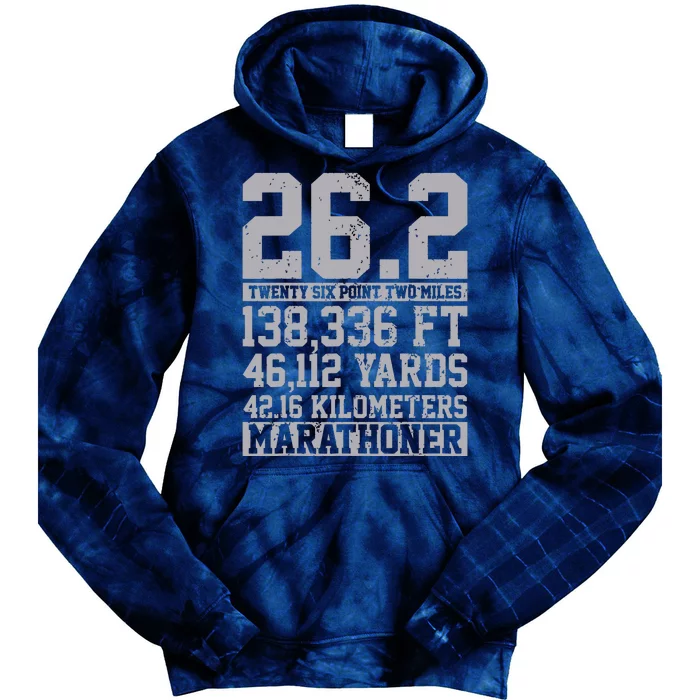 Marathon 262 Miles Running Runner Gift Tie Dye Hoodie