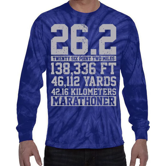 Marathon 262 Miles Running Runner Gift Tie-Dye Long Sleeve Shirt