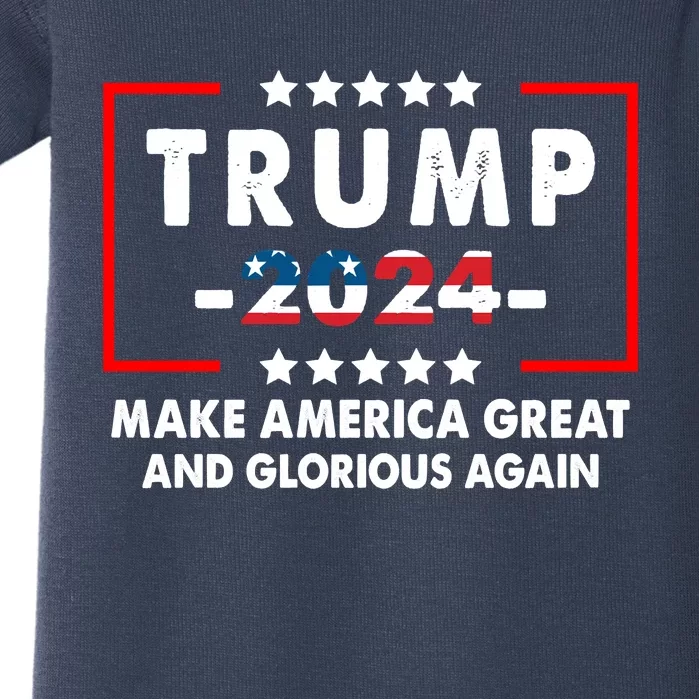 MAGAGA 2024 Make America Great And Glorious Again Trump Shirt Baby Bodysuit