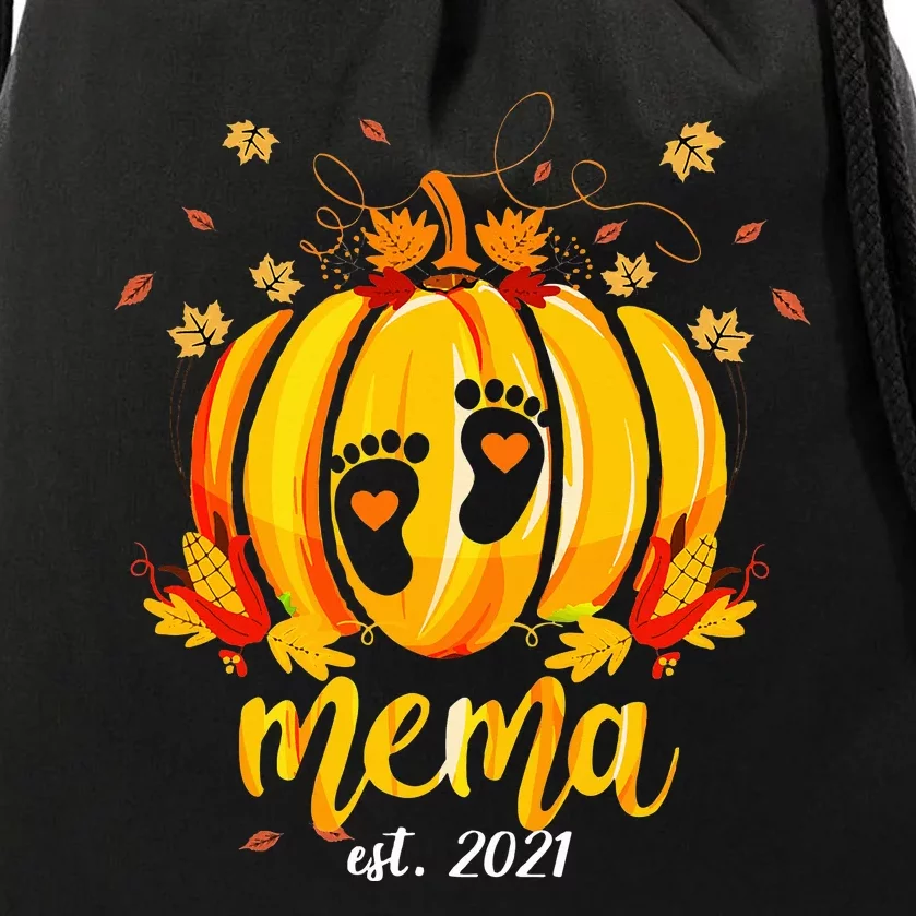 Mema 2021 Pumpkin Family Matching Thanksgiving Grandma Gift Drawstring Bag