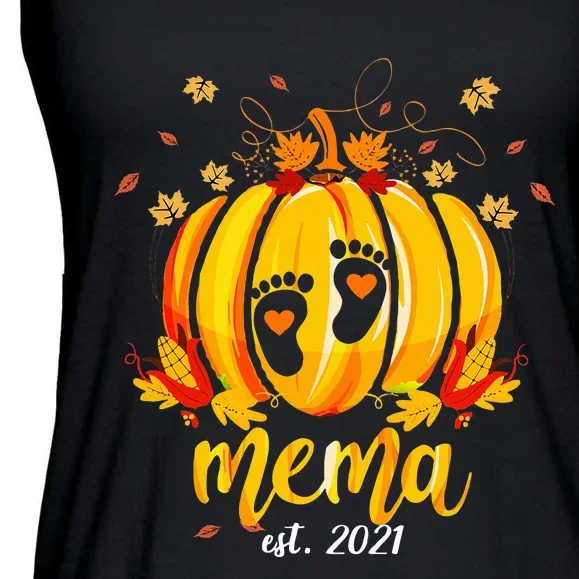 Mema 2021 Pumpkin Family Matching Thanksgiving Grandma Gift Ladies Essential Flowy Tank