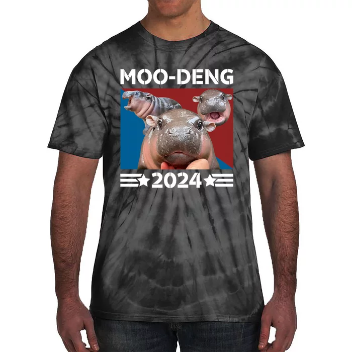 Moodeng 24 Political Baby Pigmy Hippo Moodeng 2024 Election Tie-Dye T-Shirt