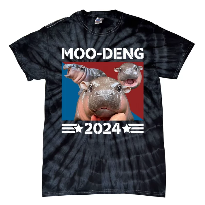 Moodeng 24 Political Baby Pigmy Hippo Moodeng 2024 Election Tie-Dye T-Shirt