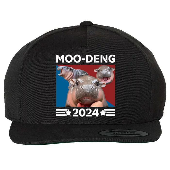 Moodeng 24 Political Baby Pigmy Hippo Moodeng 2024 Election Wool Snapback Cap