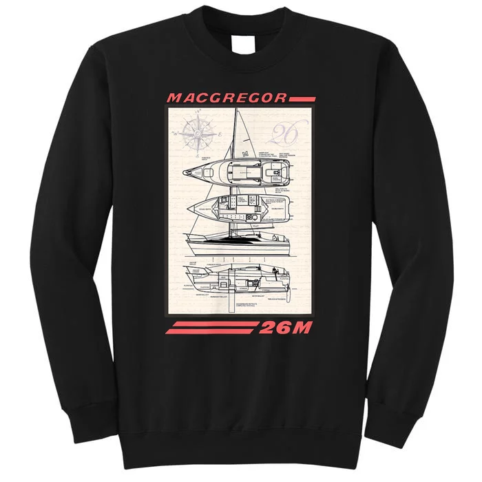 MacGregor 26M Sailboat Line Drawing Sweatshirt