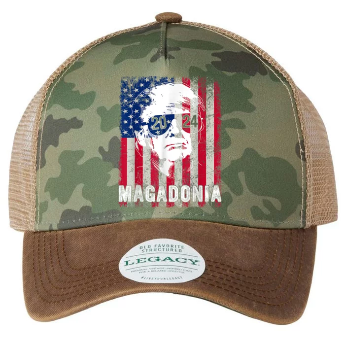 Magadonia 2024 Trump Voter Proud Trump Support Trump 45 47 Legacy Tie Dye Trucker Hat