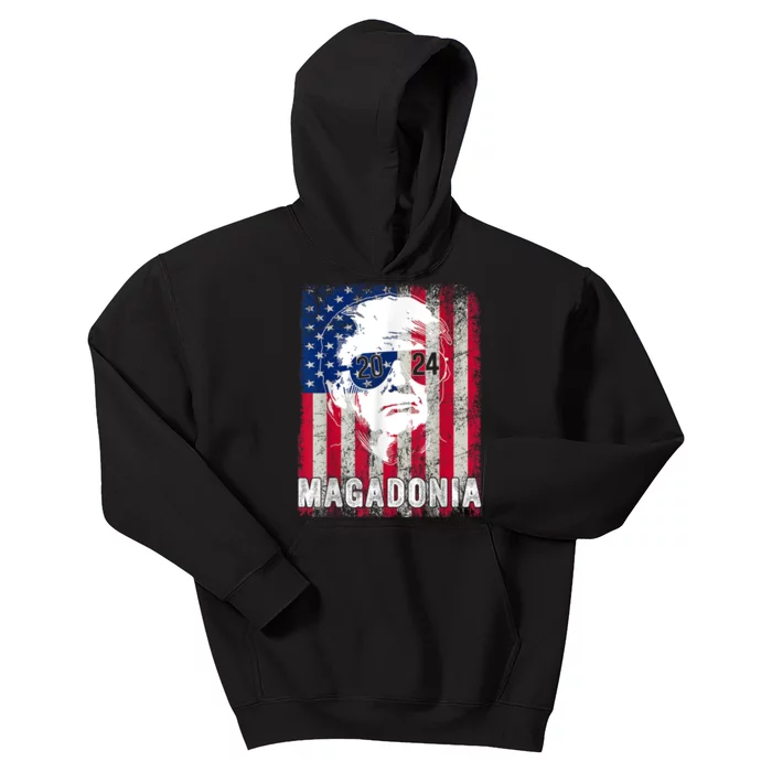 Magadonia 2024 Trump Voter Proud Trump Support Trump 45 47 Kids Hoodie