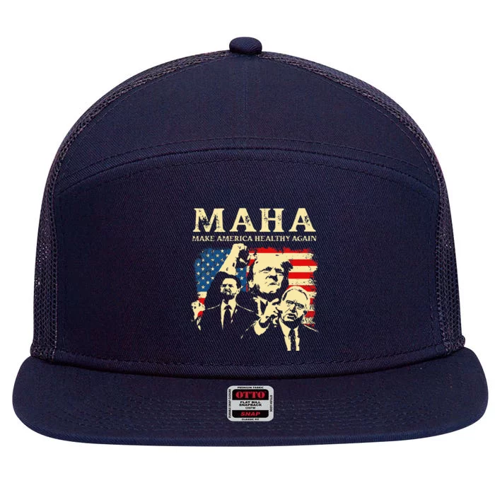 Maha 2024 Trump Vance Kennedy 7 Panel Mesh Trucker Snapback Hat