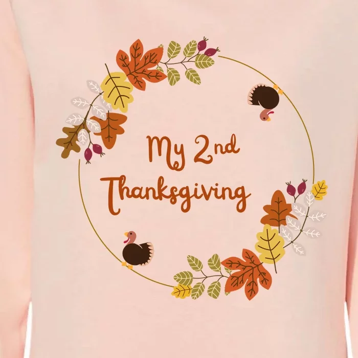 My 2nd Thanksgiving. Thanksgiving Onepiece . Baby Thanksgiving . Turkey Day . Th Womens California Wash Sweatshirt