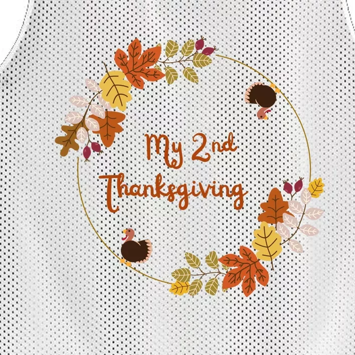 My 2nd Thanksgiving. Thanksgiving Onepiece . Baby Thanksgiving . Turkey Day . Th Mesh Reversible Basketball Jersey Tank