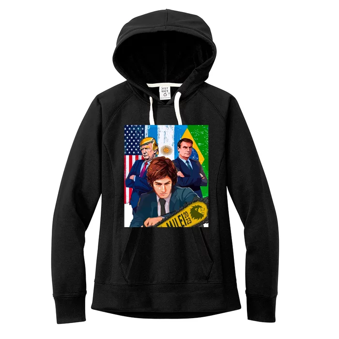 : Milei 2023 Trump 2024 Bolsonaro 2026 Cute Gift Women's Fleece Hoodie