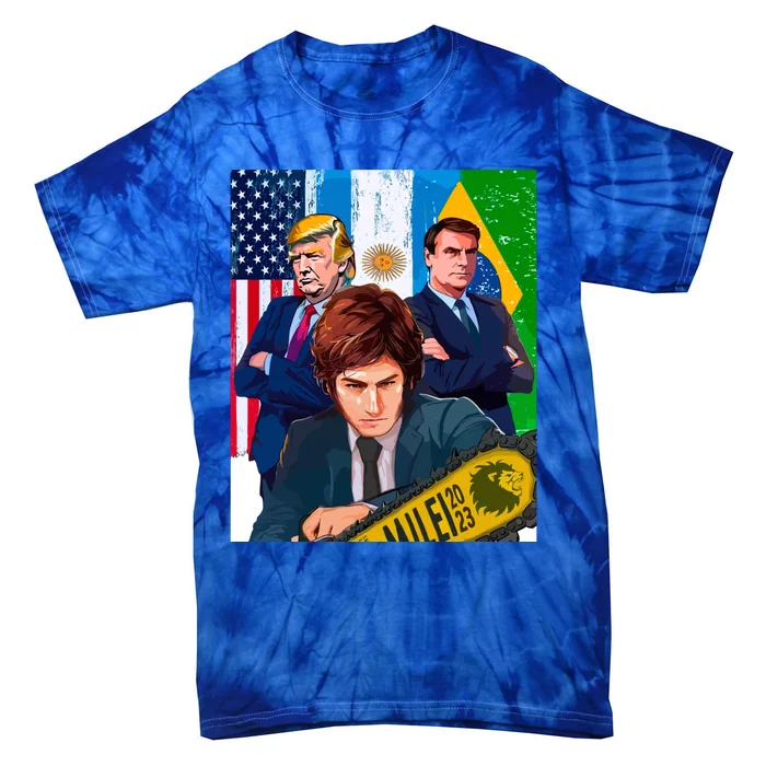 : Milei 2023 Trump 2024 Bolsonaro 2026 Cute Gift Tie-Dye T-Shirt