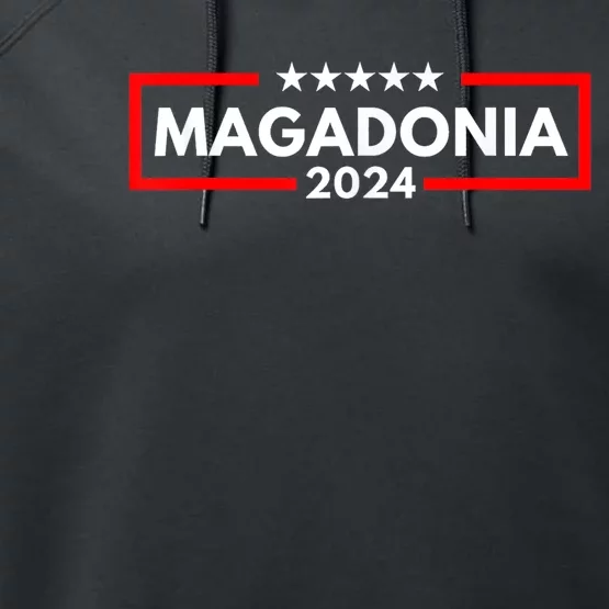 Magadonia 2024 Trump Voter Proud Trump Supporter Magadonian Performance Fleece Hoodie