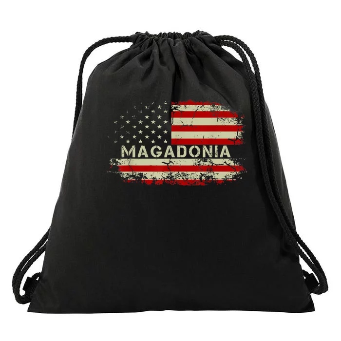 Magadonia 2024 Trump Voter Proud Trump Supporter Magadonian Drawstring Bag