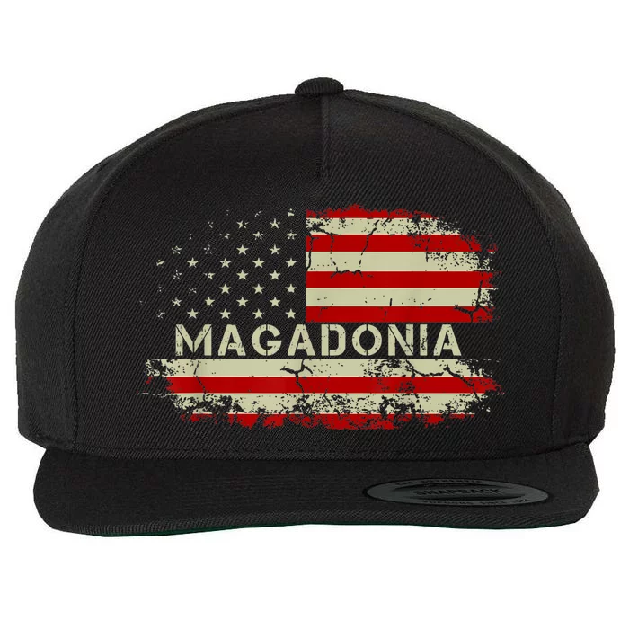 Magadonia 2024 Trump Voter Proud Trump Supporter Magadonian Wool Snapback Cap