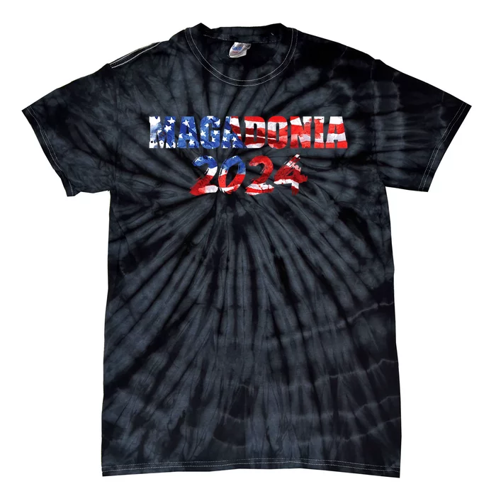 Magadonia 2024 Trump Voter Proud Trump Supporter Magadonian Tie-Dye T-Shirt