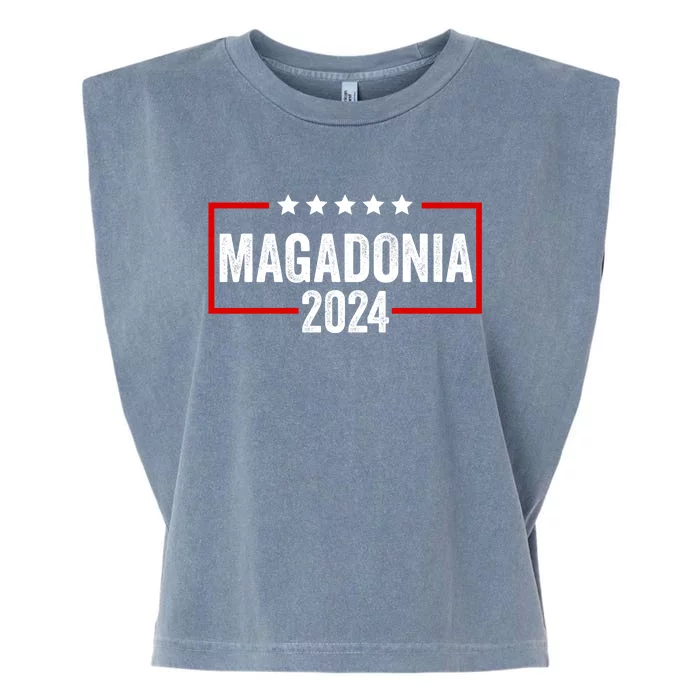 Magadonia 2024 Trump Voter Proud Trump Supporter Magadonian Garment-Dyed Women's Muscle Tee