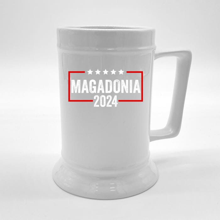 Magadonia 2024 Trump Voter Proud Trump Supporter Magadonian Front & Back Beer Stein