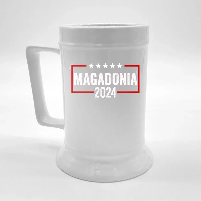 Magadonia 2024 Trump Voter Proud Trump Supporter Magadonian Front & Back Beer Stein