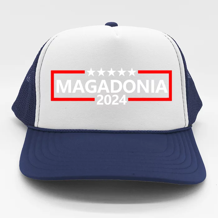 Magadonia 2024 Trump Supporter Proud Trump Voter Magadonian Trucker Hat