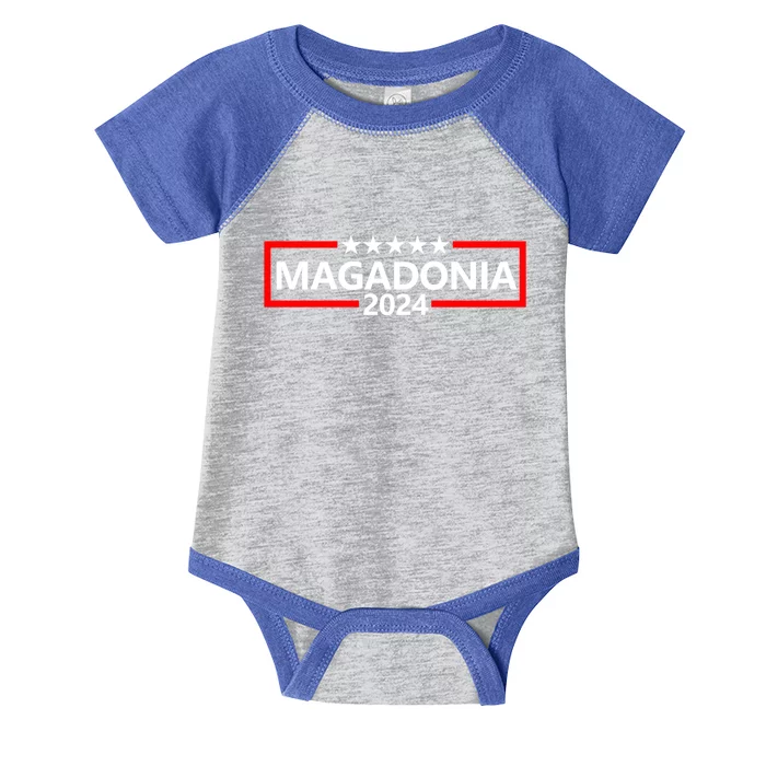 Magadonia 2024 Trump Supporter Proud Trump Voter Magadonian Infant Baby Jersey Bodysuit