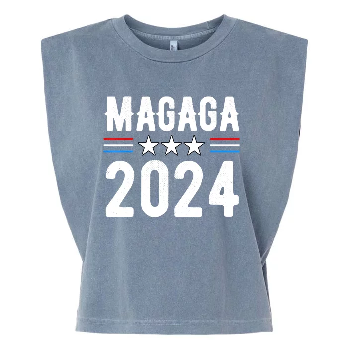 MAGAGA 2024 Trump 2024 Make America Great And Glorious Again Garment-Dyed Women's Muscle Tee