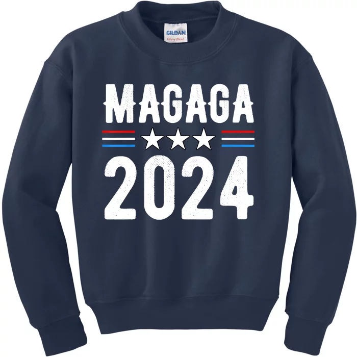 MAGAGA 2024 Trump 2024 Make America Great And Glorious Again Kids Sweatshirt