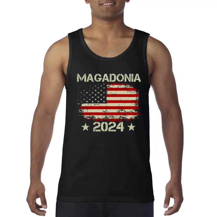 Magadonia 2024 Trump Supporter Proud Trump Voter Magadonian Tank Top