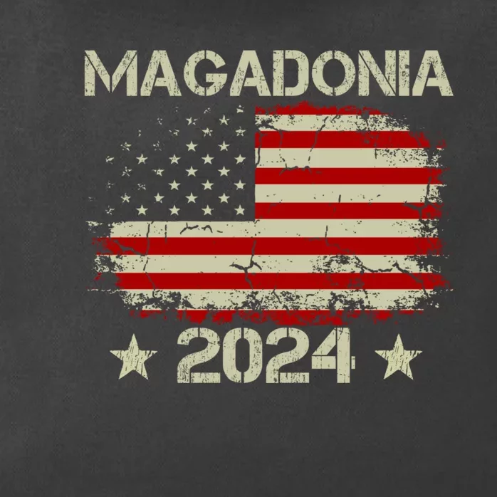 Magadonia 2024 Trump Supporter Proud Trump Voter Magadonian Zip Tote Bag