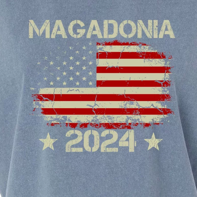 Magadonia 2024 Trump Supporter Proud Trump Voter Magadonian Garment-Dyed Women's Muscle Tee